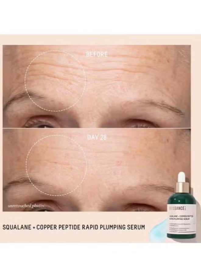 BIOSSANCE Squalane + Copper Peptide Rapid Plumping Serum. Powerfully Hydrating Face Serum that Instantly Plumps and Firms with Collagen Boosting Copper Peptides (1.69 fl oz) - Image 5